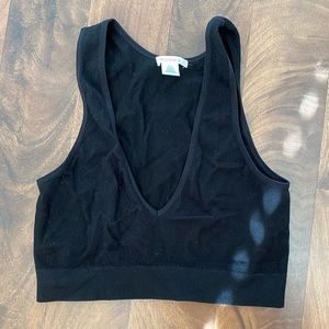 Bozzolo V Neck Black Crop Top Small/Medium